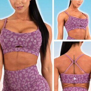 RYDERWEAR Animal Sports Bra Sz Small Leopard Purple